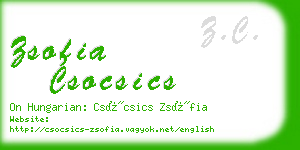 zsofia csocsics business card